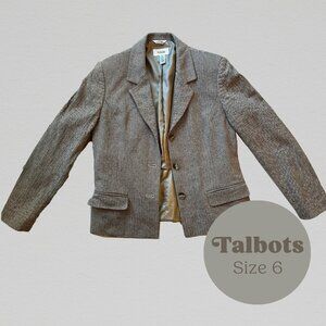 Talbots Beige Herringbone Blazer
